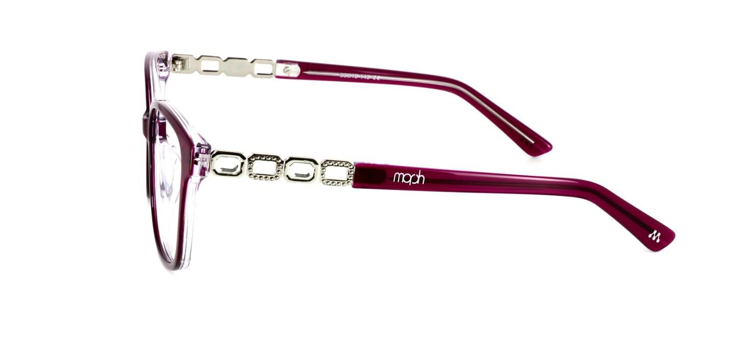 Halifax - Ladies shiny burgundy acetate frame with decorative temple - image view 2