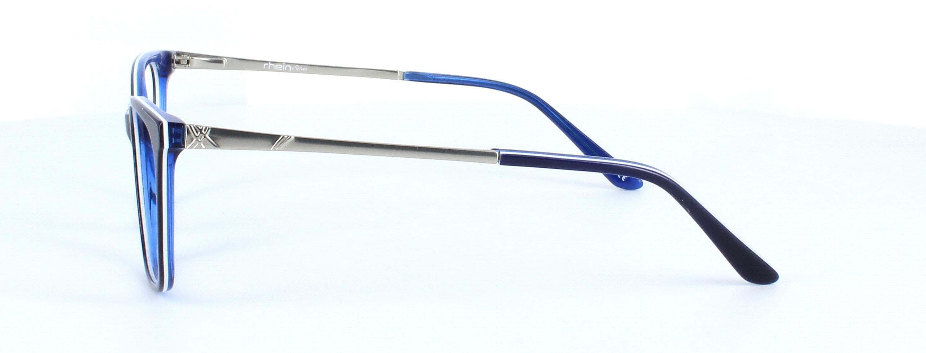 Ballina - ladies cat eye shaped acetate glasses here in blue - image view 2