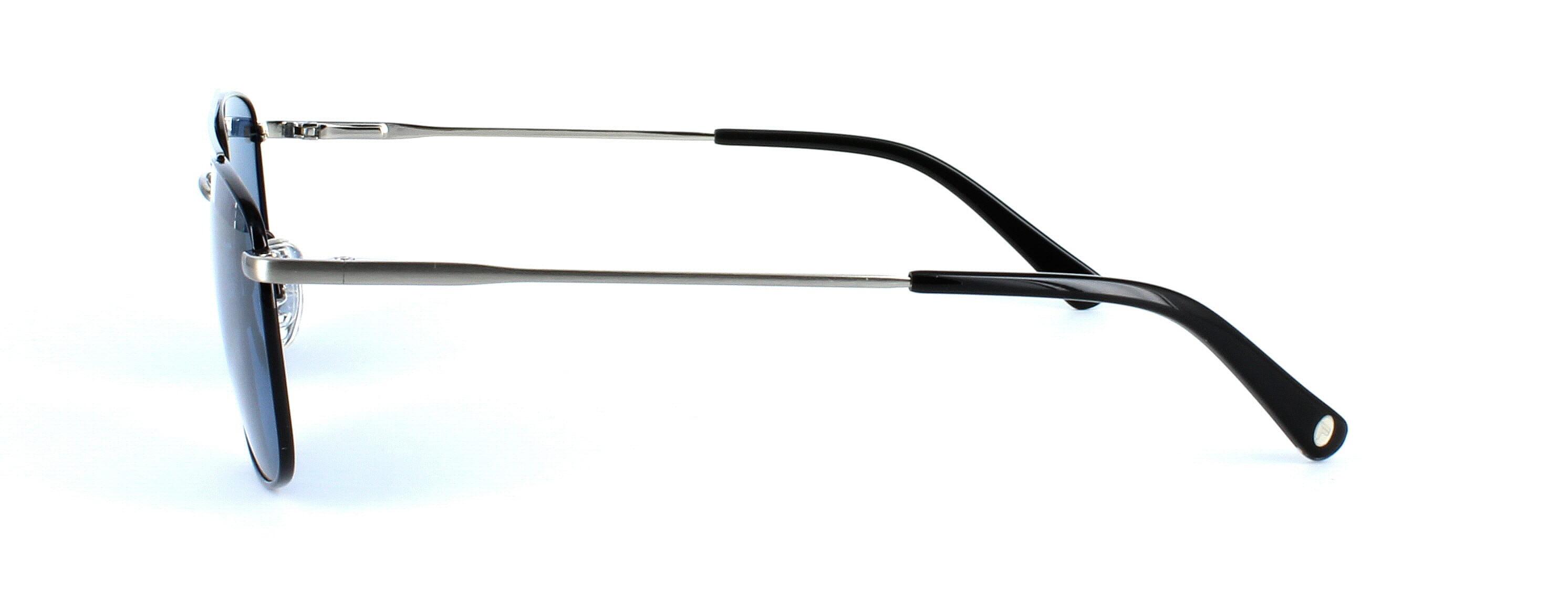Carlo - Unisex 2-tone aviator style sunglasses here in black and silver - image view 1