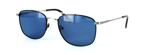 Carlo - Unisex 2-tone aviator style sunglasses here in black and silver - image view 4