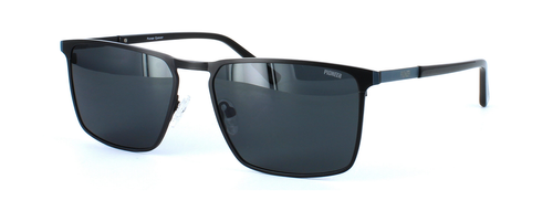 Alessio - unisex metal sunglasses with sprung hinge temples - matt black - image view 4