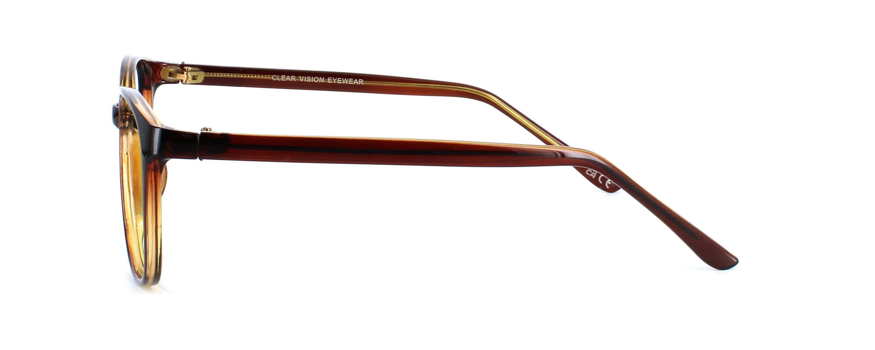 Como - Brown round shaped acetate glasses frame - image view 3