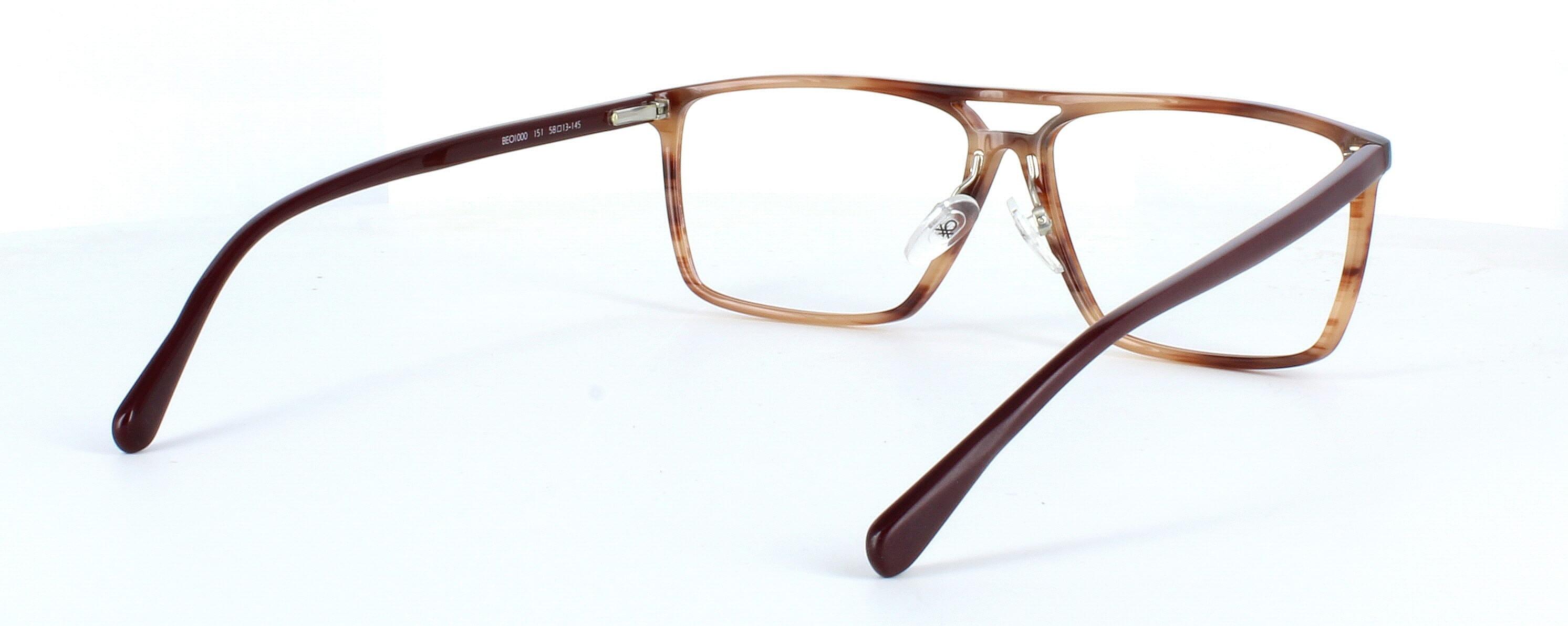 Benetton BE1O000 151 - Gents designer hand made acetate frame with tortoise face and brown arms - image view 4