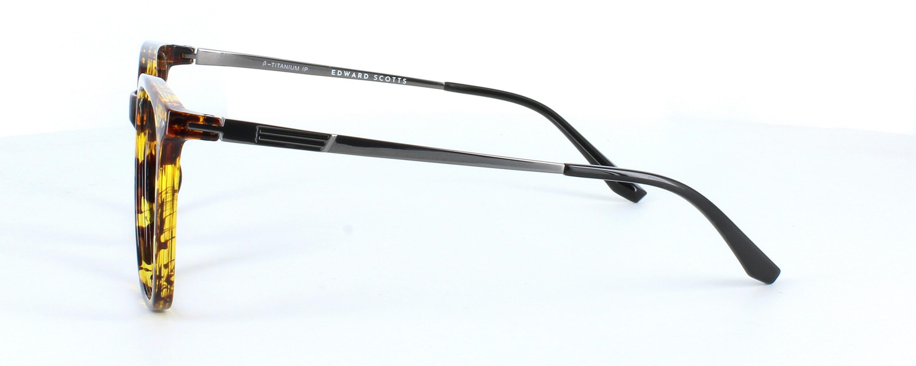 Edward Scotts ST6202 - Tortoise - Gent's acetate frame with square shaped lenses with silver titanium arms - image view 3