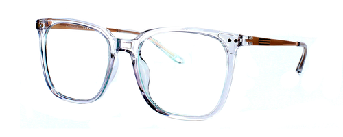 Edward Scotts ST6202 - Clear crystal - Gent's acetate frame with square shaped lenses with silver titanium arms - image view 1