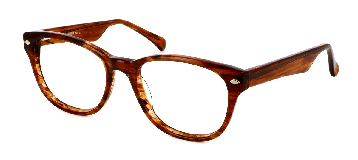 Caprona - Women's mottled brown plastic glasses frame with flex hinges - image view 1