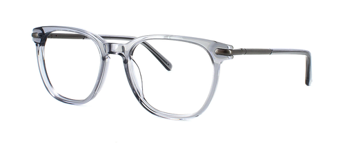 Brunel - Round shaped acetate glasses frame in crystal grey with sprung hinged temples - image view 1
