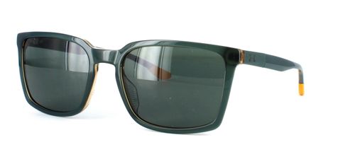 Unisex rectangular shaped eco acetate sports prescription sunglasses in green with beige reverse with TR90 material constructed temples - image view 1
