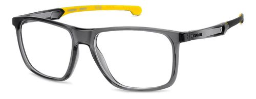 Men's rectangular frame in crystal grey and yellow constructed by lightweight material Ultem and designed with the influence of motorcycle racing - image view 1