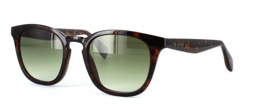Women's square shaped tortoise acetate sunglasses frame with barrel hinge temples leading to matching acetate arms - image view 1