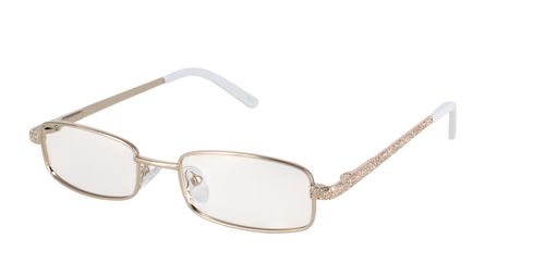 Moira - Shiny Gold women's rectangular metal full rim optical frames in gold with sprung hinges - image view 2