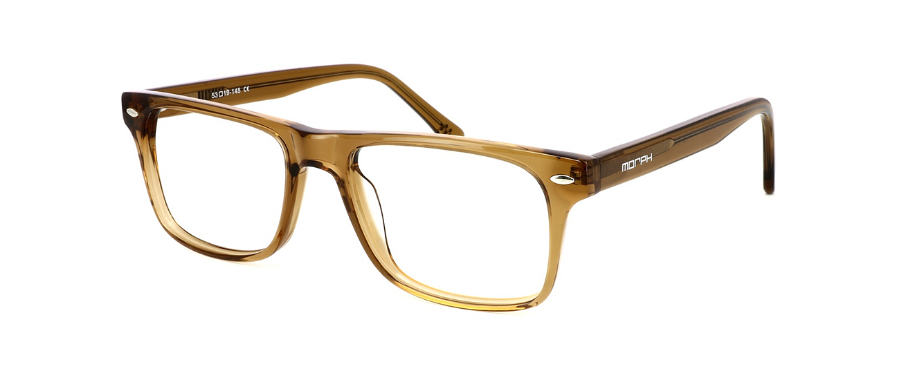 Galloway is a gents acetate rectangular lens shaped frame here presented in crystal brown - image view 1