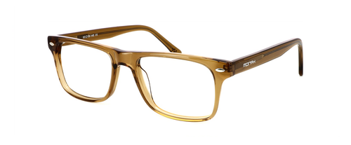 Galloway is a gents acetate rectangular lens shaped frame here presented in crystal brown - image view 1