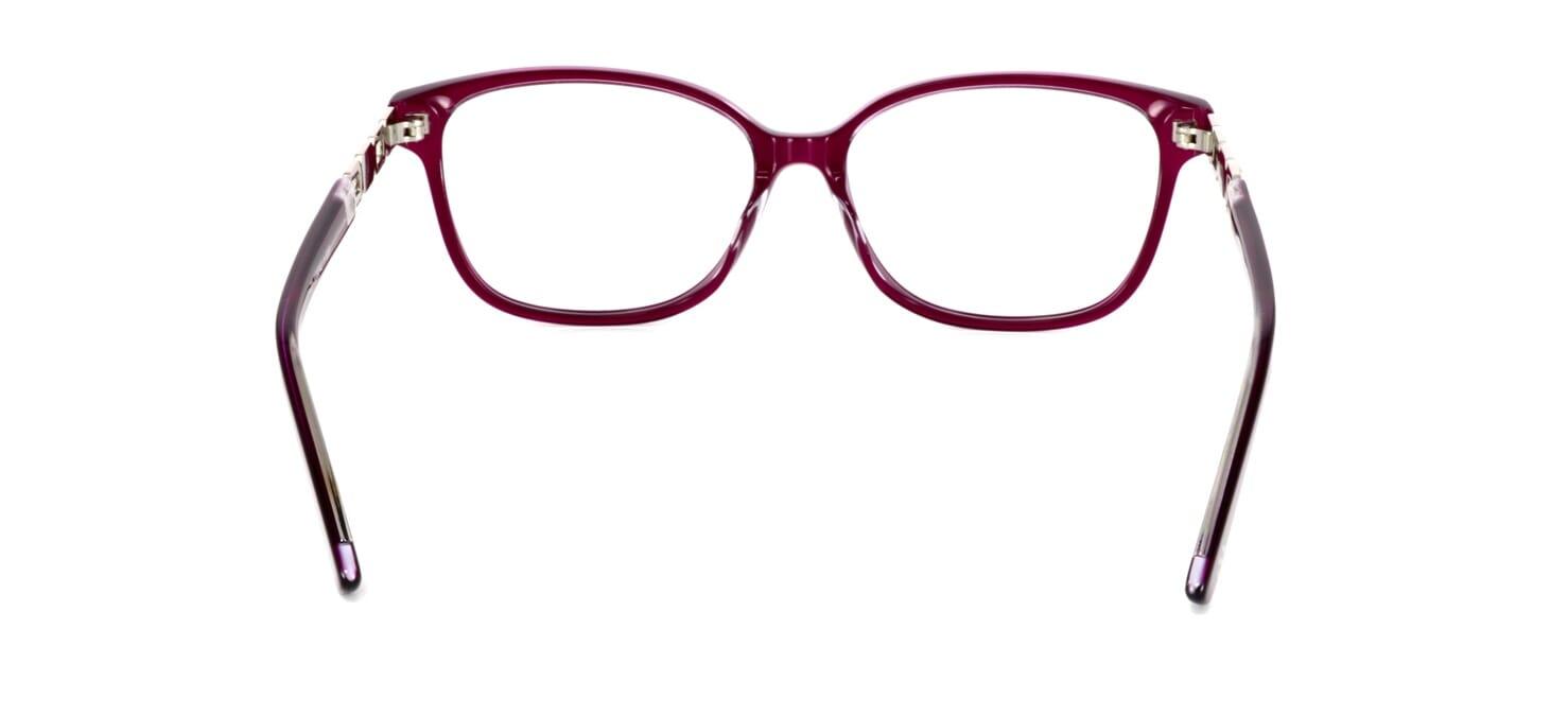 Halifax - Ladies shiny burgundy acetate frame with decorative temple - image view 3