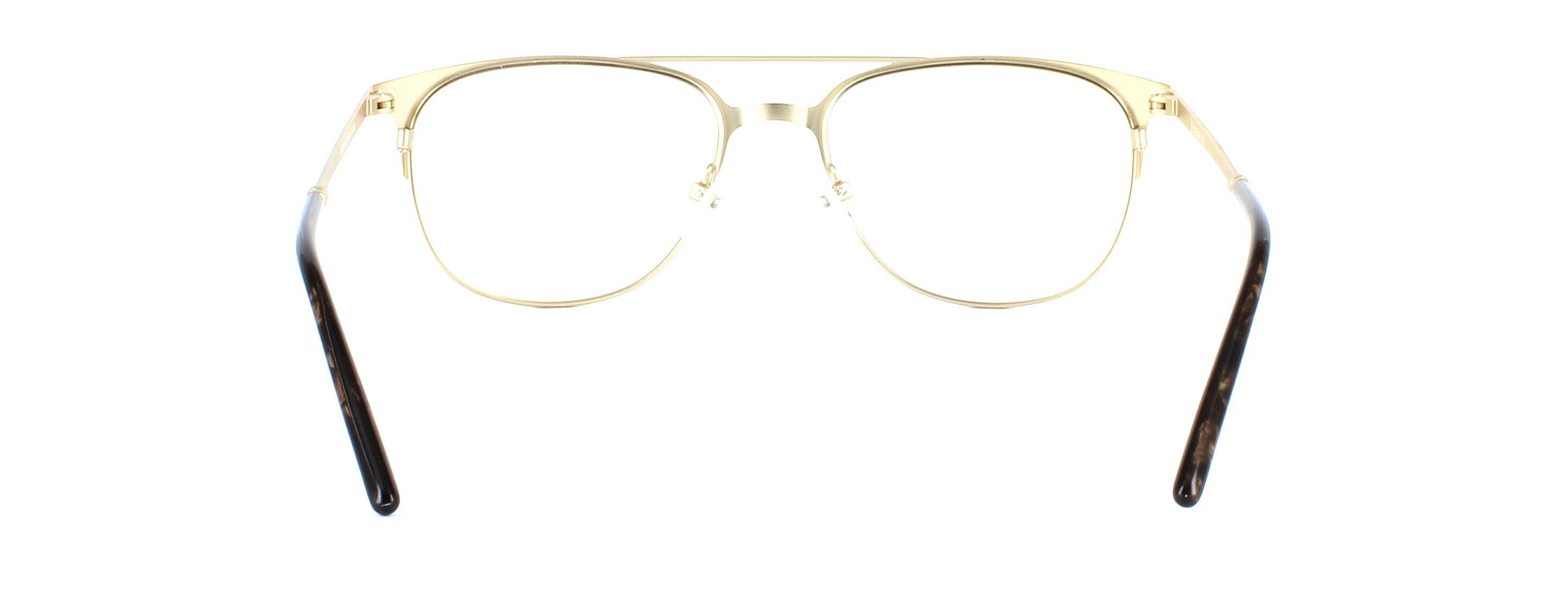 Nyton - Ladies full rim metal glasses in brown and gold - image view 3