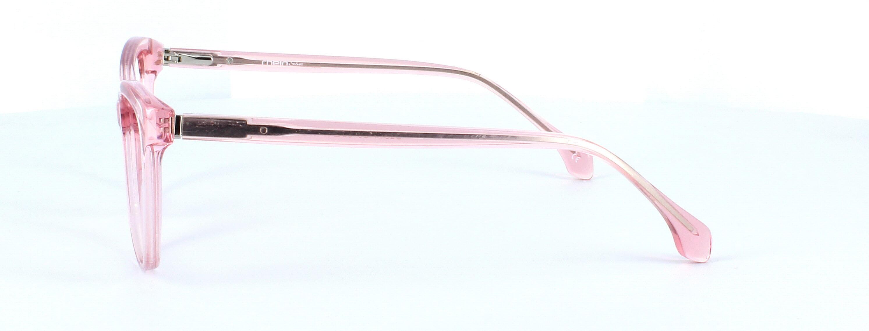 Hadlow - Ladies crystal pink cat eye shaped acetate glasses frame - image view 2