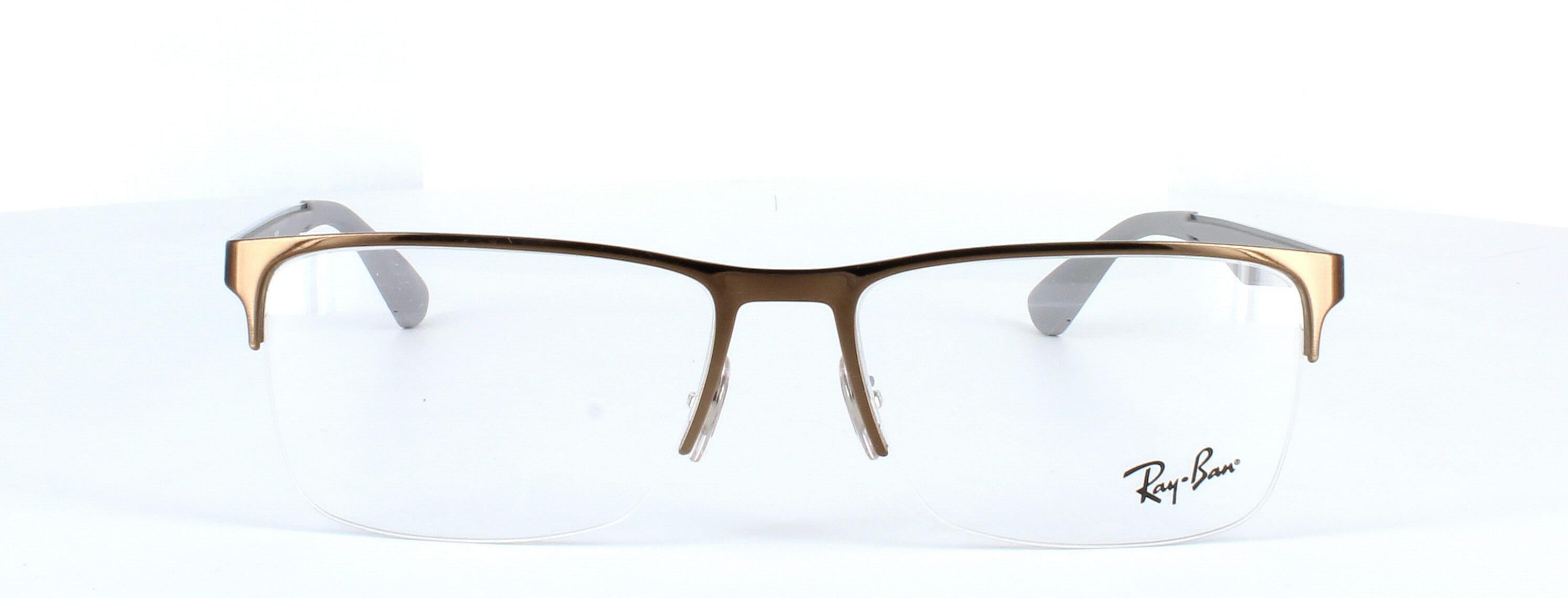 Gents semi-rimless glasses in bronze by Ray Ban - RB6335 - image 2