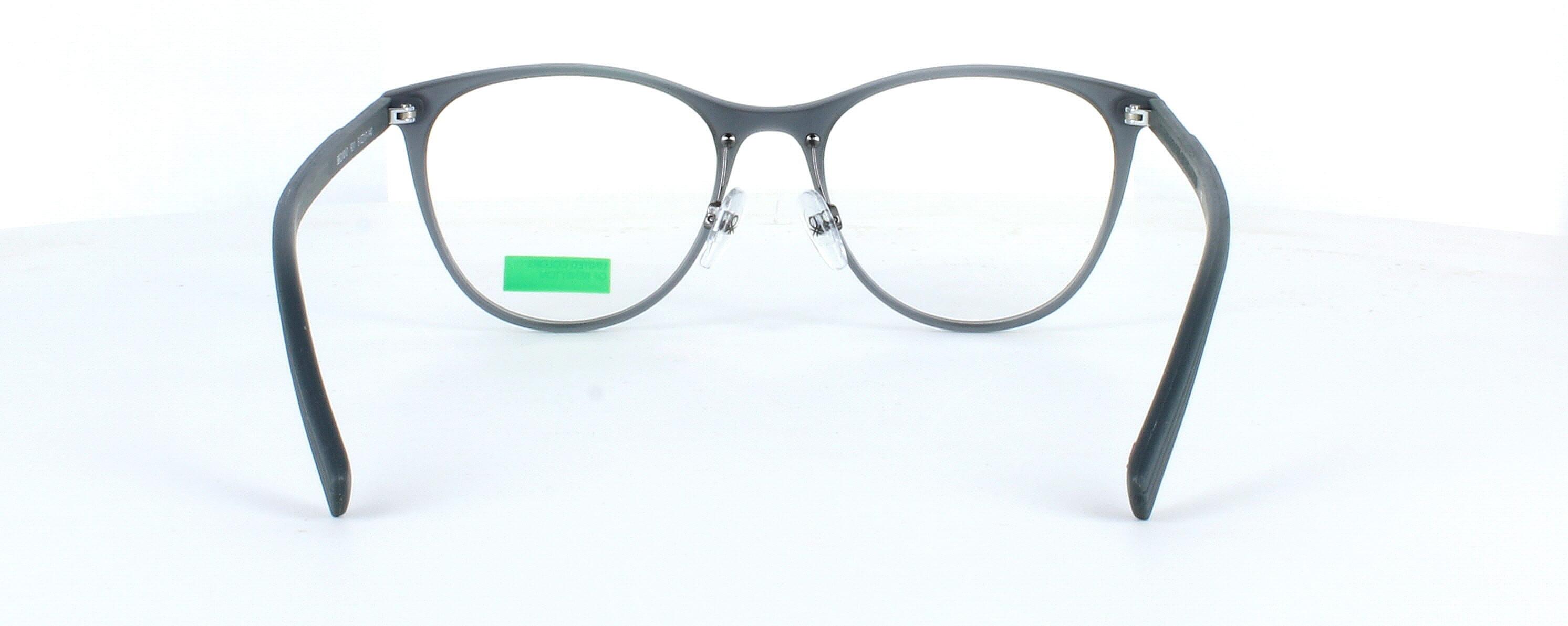 Benetton BEO1013 112 - Women's matt crystal grey round shaped TR90 lightweight plastic glasses frame with grey arms - image view 4