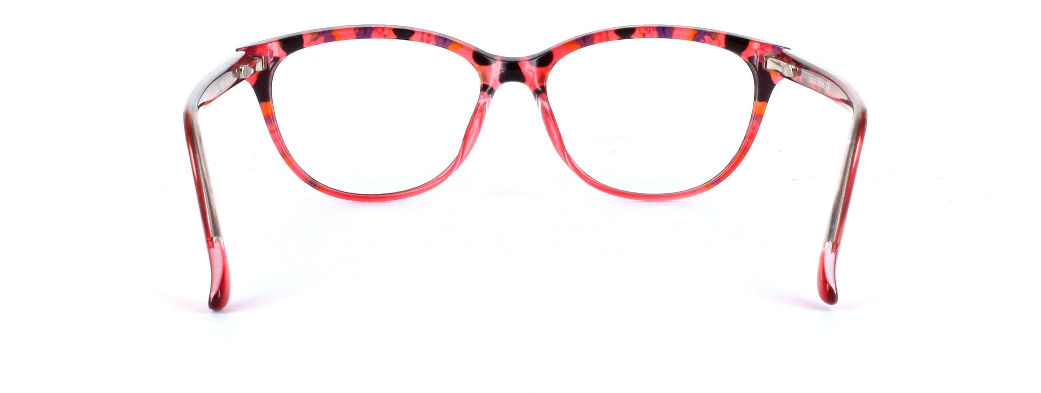 Dolores Red Full Rim Oval Round Plastic Glasses - Image View 3