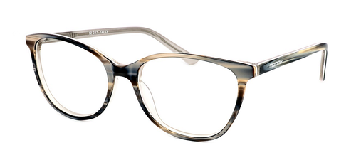 Tropea - Ladies shiny brown stripe acetate glasses frame - image view 1