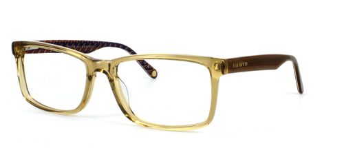 Ted Baker Felix - Crystal Khaki unisex acetate frame with brown arms and patterned reverse with sprung hinged temples - image view 1