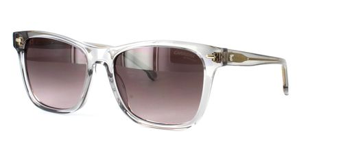 Women's crystal grey acetate prescription sunglasses with rectangular shaped lenses - image view 1
