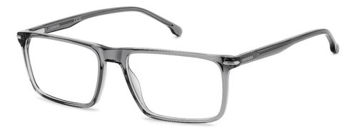 Men's crystal grey rectangular shaped designer glasses made from high density acetate with matching arms - image view 1