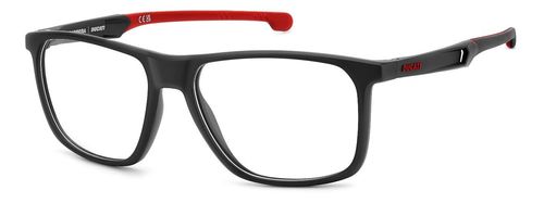 Men's rectangular frame in black and red constructed by lightweight material Ultem and designed with the influence of motorcycle racing - image view 1