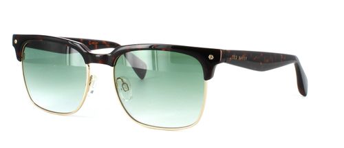 Men's tortoise acetate and gold metal designer, square shaped prescription sunglasses frame with fixed hinge temples leading to matching tortoise acetate arms - image 1