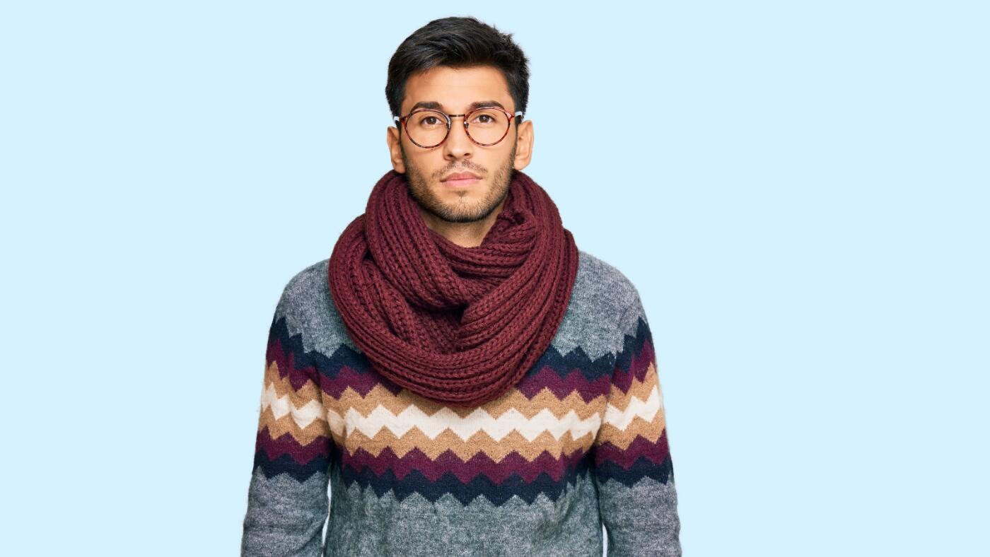 Man in glasses wearing scarf