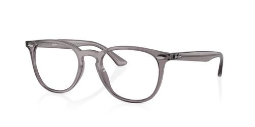 Ray Ban 7159 8257 unisex's oval acetate full rim optical frames in crystal grey with barrel hinges - image view 2
