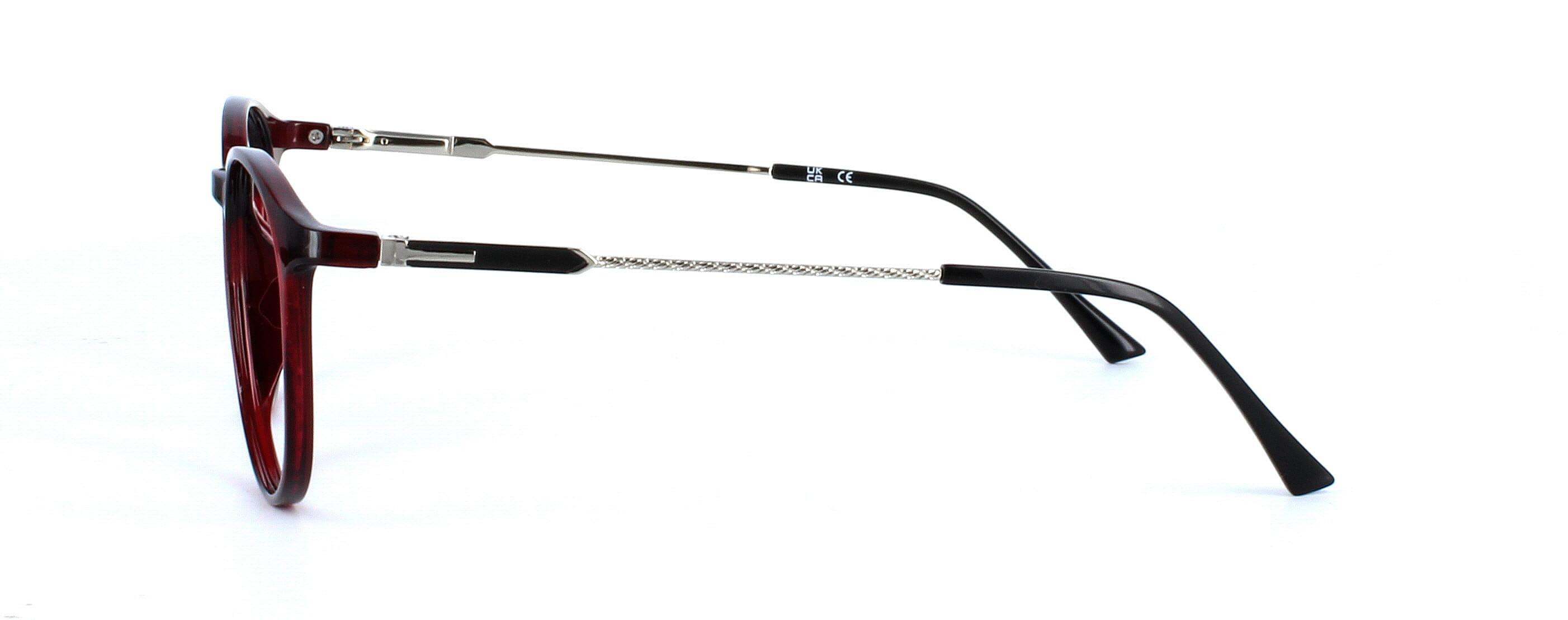 8852 - Ladies acetate with silver & black arms - round lenses - image 2