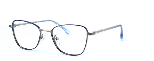 Serpens - blue & silver - ladies cat eye shaped metal glasses - image 1