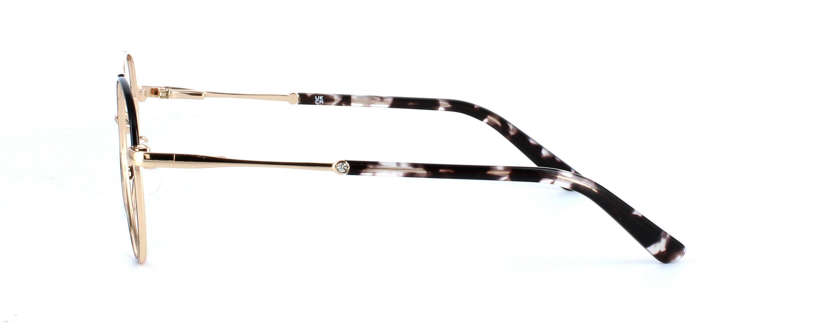 Orion - ladies round shaped metal aviator frame in black & gold - image 2