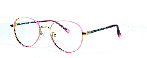 Cepheus - ladies round pink & gold metal glasses frame - image view 1