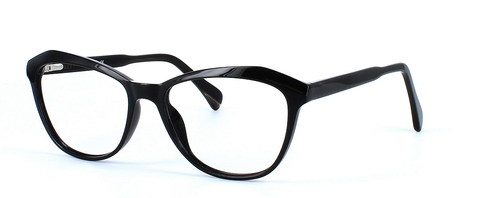 Betty in Black prescription glasses front left view