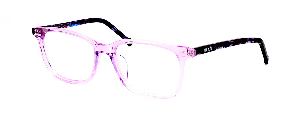 Eastwick - Women's acetate glasses with a crystal pink face and dark mottled arms - image view 1