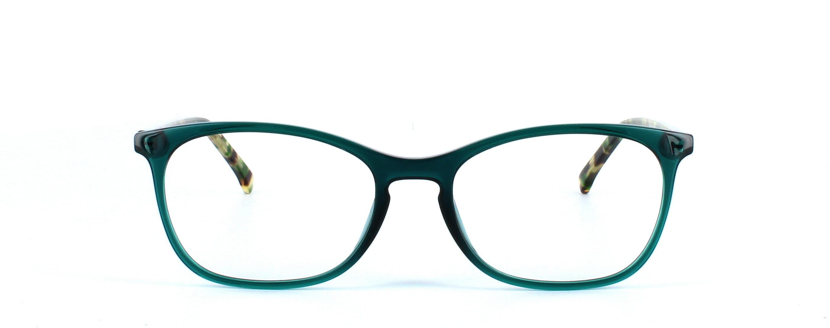 Hackleton - Ladies crystal green plastic glasses with mottled sprung hinge arms - image view 15
