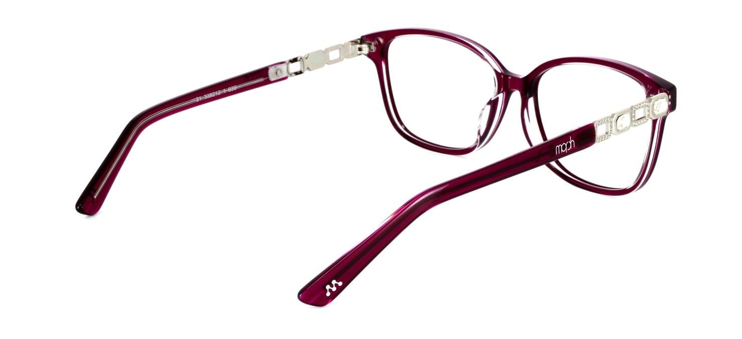 Halifax - Ladies shiny burgundy acetate frame with decorative temple - image view 4