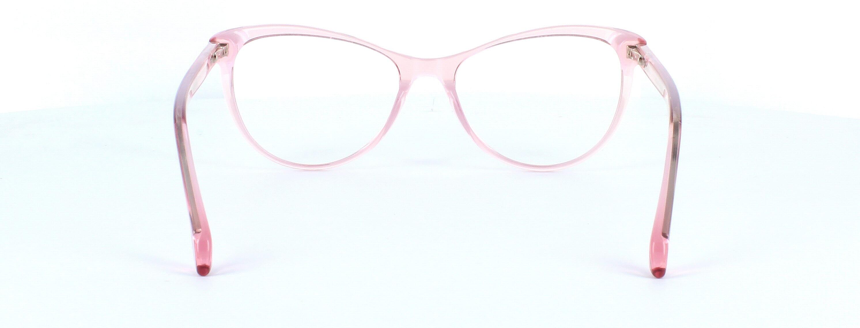Hadlow - Ladies crystal pink cat eye shaped acetate glasses frame - image view 3