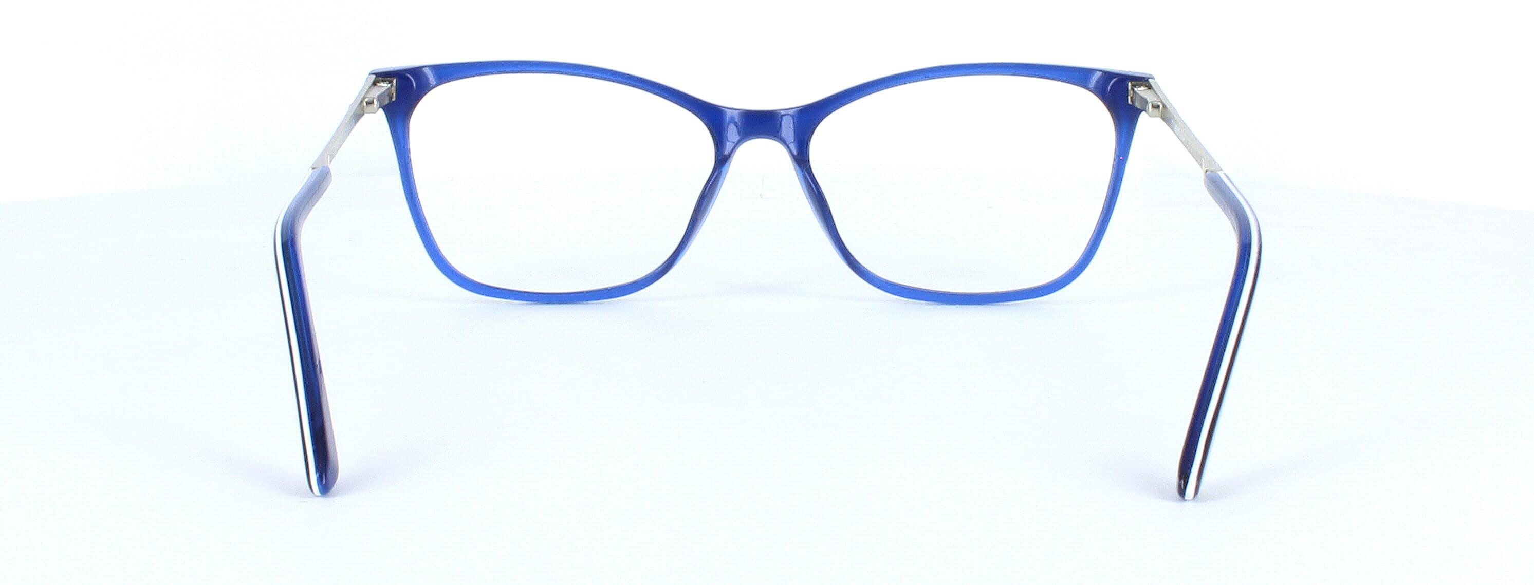 Ballina - ladies cat eye shaped acetate glasses here in blue - image view 3