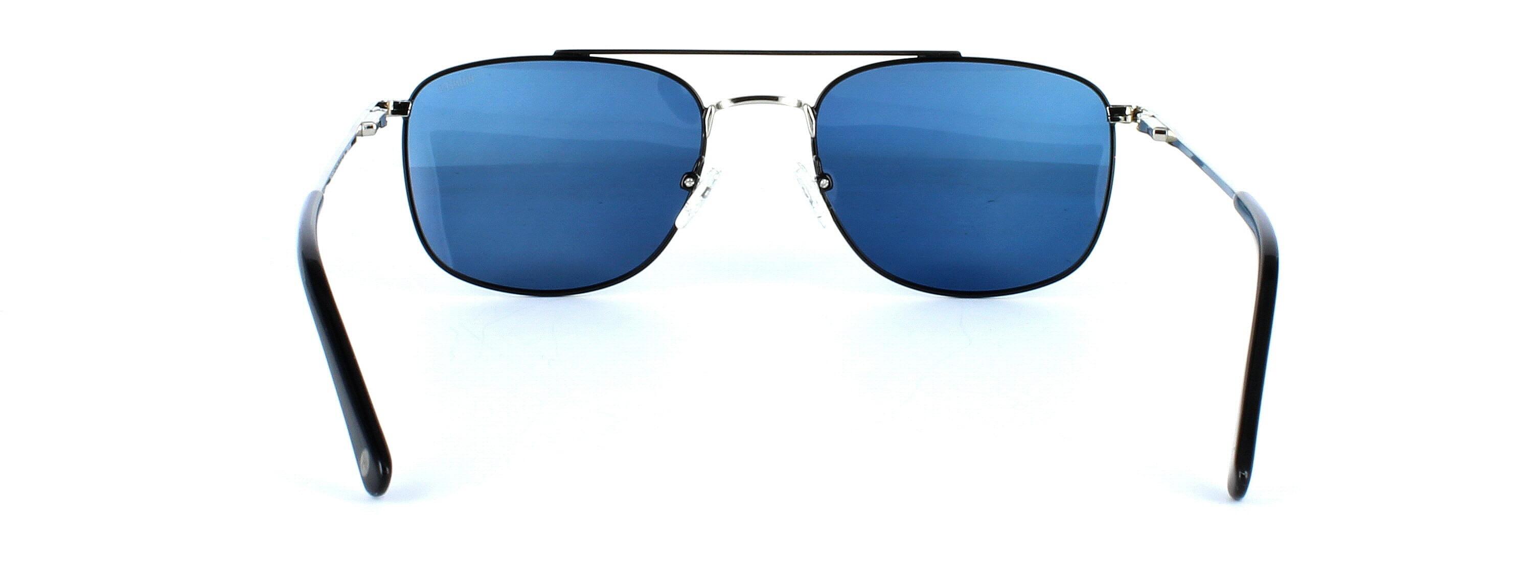 Carlo - Unisex 2-tone aviator style sunglasses here in black and silver - image view 2