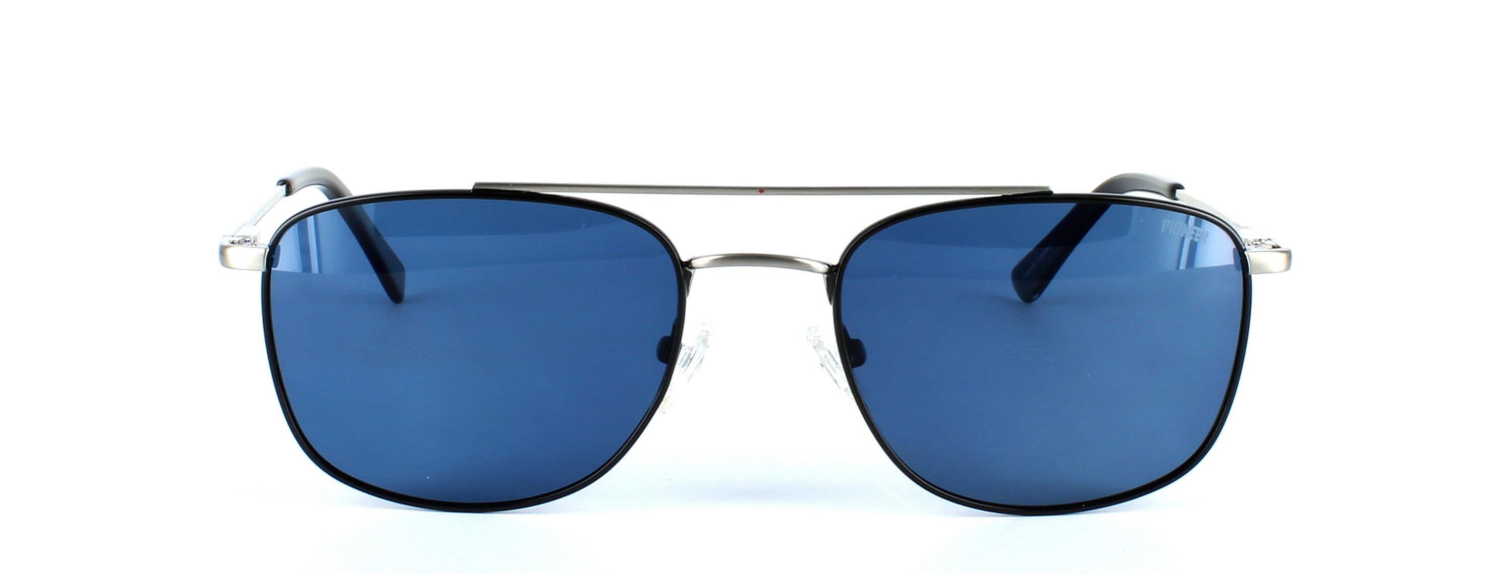 Carlo - Unisex 2-tone aviator style sunglasses here in black and silver - image view 5