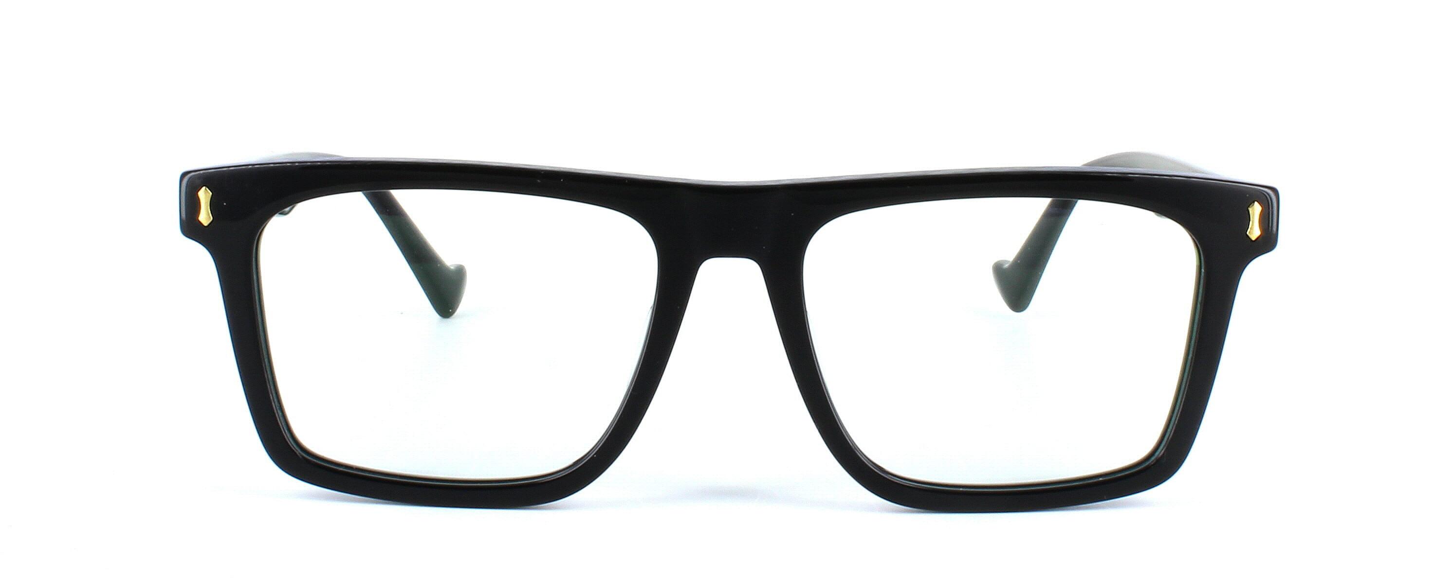 Edward Scotts PS8809 - Shiny black - Gent's bold chunky acetate glasses with rectangular shaped lenses - image view 2