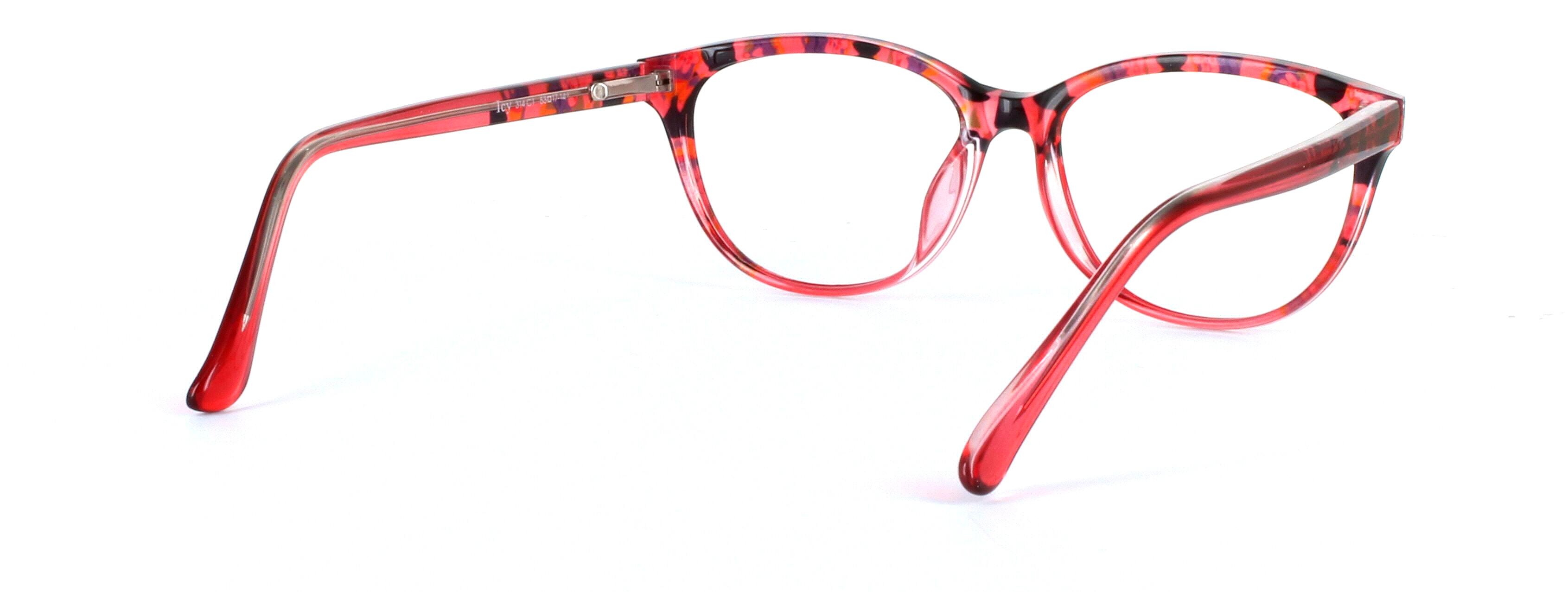 Dolores Red Full Rim Oval Round Plastic Glasses - Image View 4