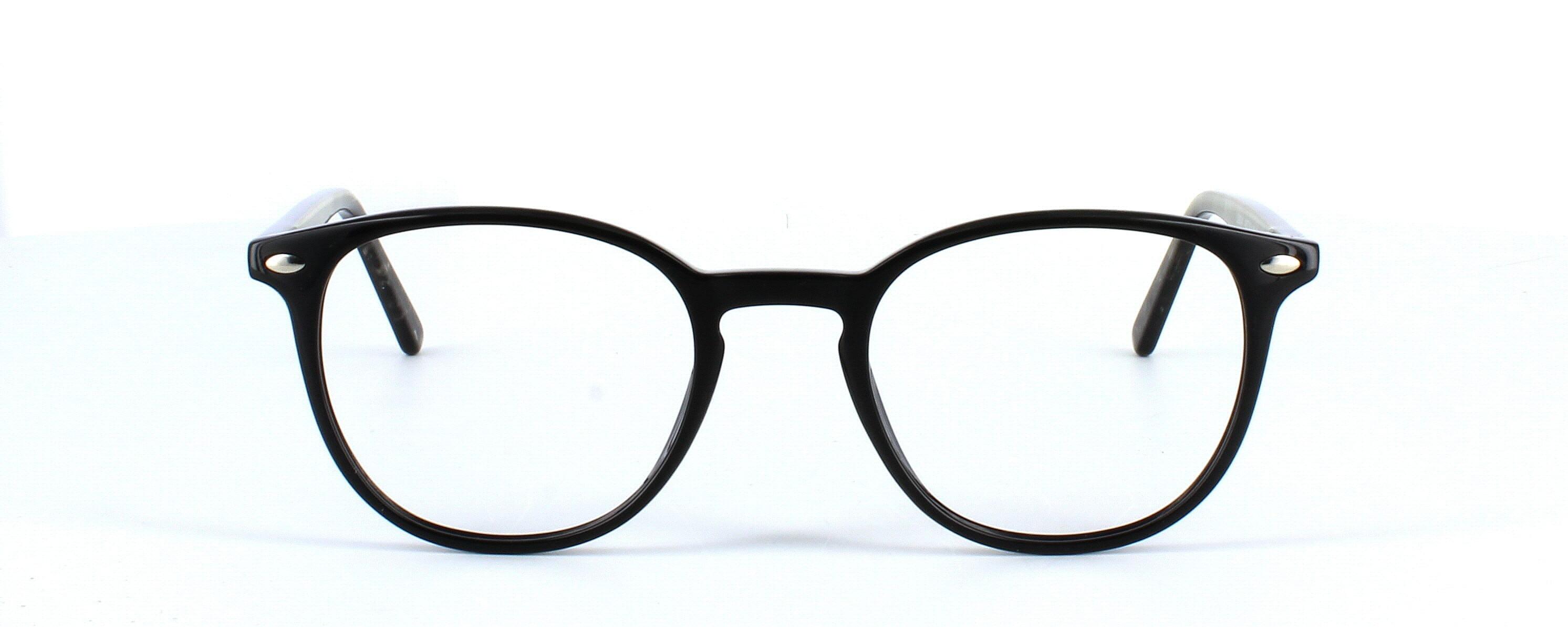 Canis - shiny black plastic round shaped glasses frame - image 2