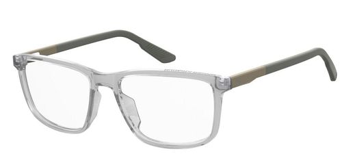 Men's full rim acetate in crystal grey with beige polyamide injected temples, a rectangular shaped front face and sprung hinged temples - image view 1