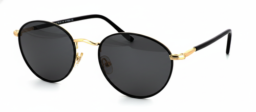 Matera in Black & Gold - Prescription Sunglasses front left view