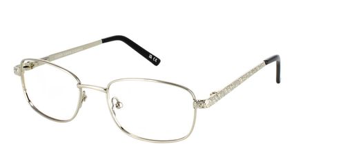 Grace - Women's rectangular shaped metal frame with patterned arms and sprung hinged temples - image view 1