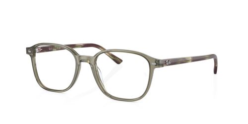 Ray Ban 5393 8178 unisex's round acetate full rim optical frames in crystal green with fixed hinges - image view 2